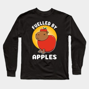 Fuelled by apples Capybara cartoon Long Sleeve T-Shirt